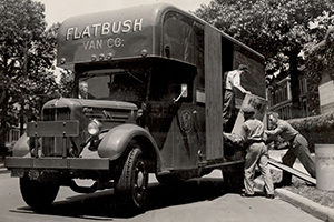 Vintage Photo Flatbush Moving Truck and 3 Men